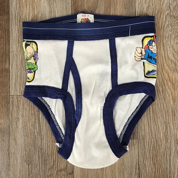 Vintage 1989 Superman & Lex Luthor‎ Boys Size 2 Underwear Fruit Of The Loom - Picture 2 of 7